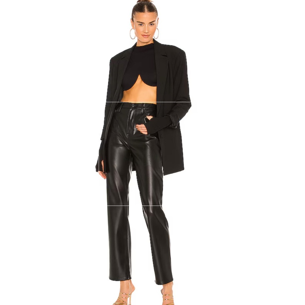X REVOLVE PISTOLA Cassie Super High Straight Pant in Black Sz 26 $168